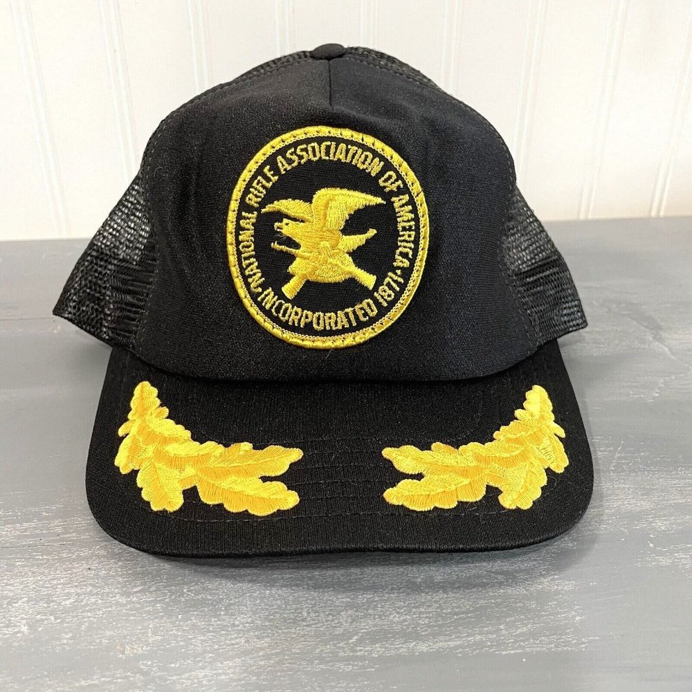 Vintage NRA Scrambled‎ Eggs Patch Mesh Snapback Trucker Hat Cap USA